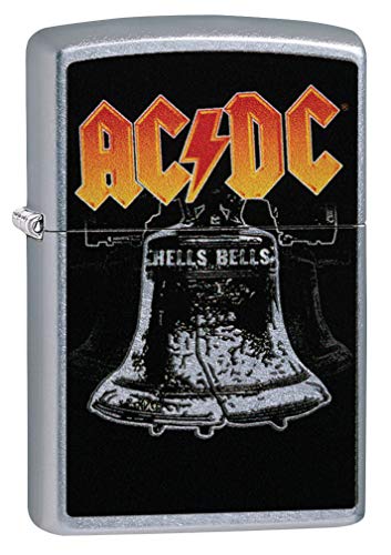 Zippo Mechero clásico de latón con diseño Individual de CA/CC, tamaño de Bolsillo