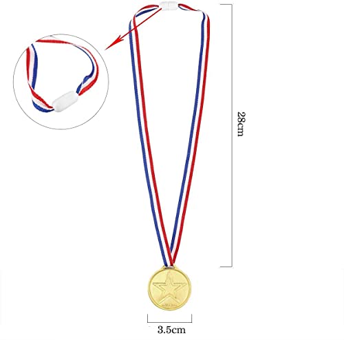 12 medallas ganadoras de medallas de Oro, medallas de plástico para Fiestas Deportivas Infantiles, competencias, premios.