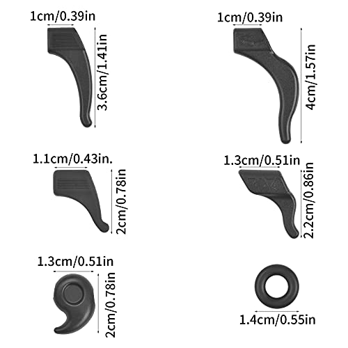 12 Pares Soporte Antideslizante para Gafas, Silicona Retenedores de Gafas Ganchos de Orejas para Gafas, Gafas Retenedores Sujeta Gafas Ganchos para Gafas de Sol Gafas de Lectura (Negro)