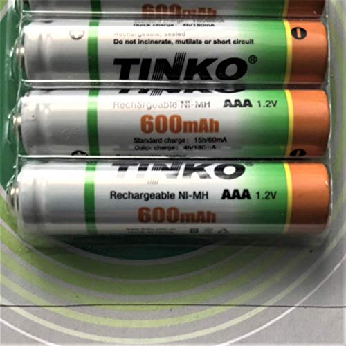 12 x AAA 600 mAh 1,2 V batería Ni-MH baterías para teléfono inalámbrico/luces solares