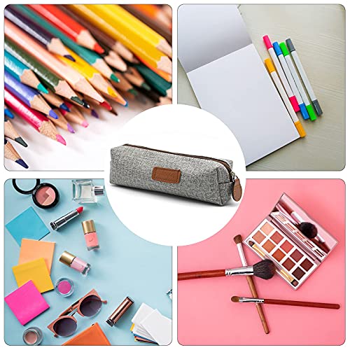 2 Piezas Estuche para Lápices, Estuche Escolar, Estuches para Lápices de Gran Capacidad Estuche Organizador Estuche para Lápices, Estuche para Maquillaje para Niñas y Niños (Gris + Beige)