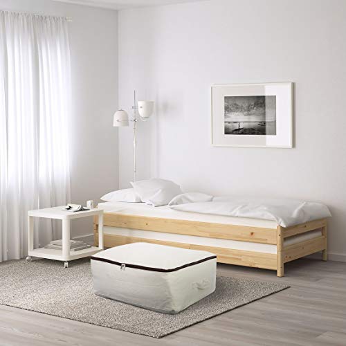 2 Unidades de Lona de algodón 100% Natural, 12 onzas de Grosor, Suave y Transpirable, Organizador para Ropa de Cama, edredones, Almohadas, Mantas, Ropa, 65 x 47 x 22 cm, Beige