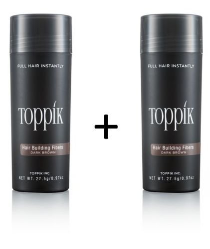 2 x TOPPIK 27,5 g. Fibras de Pelo - Densificador cabello Pérdida Micro, Color Del Artículo:Marrón Oscuro