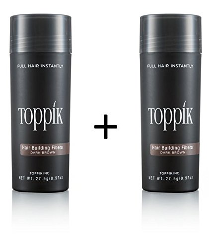 2 x TOPPIK 27,5 g. Fibras de Pelo - Densificador cabello Pérdida Micro, Color Del Artículo:Marrón Oscuro