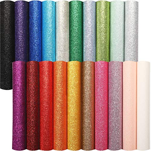 20 Hojas de Cuero Sintético Brillante Hojas de Tela de Cuero Falso PU para Navidad Vacaciones Manualidades Boda Costura Lazo de Pelo Clips de Pelo Favores Decoración, 8,3 x 11,8 Pulgadas