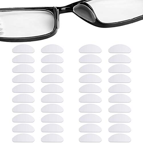 20 Pares Almohadillas de Nariz para Gafas Silicona, Antideslizantes Almohadillas Nasales Adhesivas para Pegar en Gafas Anteojos y Gafas de Sol, Transparente