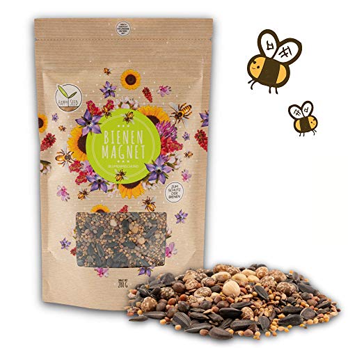 200 g de semillas de flores de prado para un pasto colorido de abejas - Mezcla de semillas de flores silvestres, llamativas y ricas en néctar para abejas y mariposas (guía electrónica GRATIS incluida)