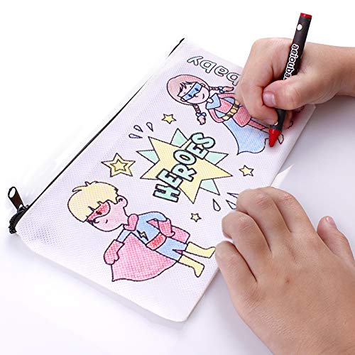 25 Estuches para Colorear + 1 Bolsa Reutilizable | 25 Bolsas Individuales con 5 Ceras de Colores y Globo | Regalo niños Fiestas y cumpleaños