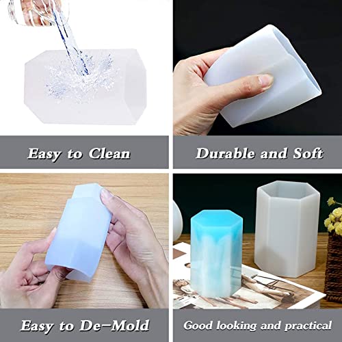 2PCS Molde Para Velas,Moldes Velas Prismático,Moldes para Velas 3D,Moldes Para Hacer Velas Grandes,Molde Velas Silicona,para Hacer Velas, JabóN Hecho A Mano, Velas Perfumadas, JoyeríA Artesanal