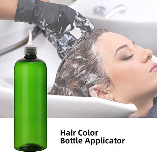 2pcs teñir botellas, 500 ml Botella de Plástico Segbeauty recargable tinte del color del pelo con la punta en ángulo, PET Twist-Tip Top plástico vacía herramienta anterior del salón de teñido