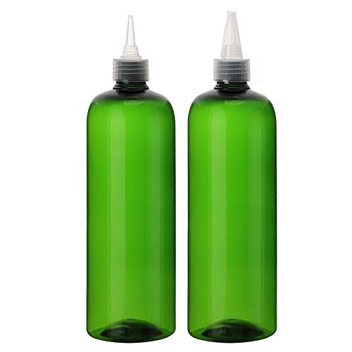 2pcs teñir botellas, 500 ml Botella de Plástico Segbeauty recargable tinte del color del pelo con la punta en ángulo, PET Twist-Tip Top plástico vacía herramienta anterior del salón de teñido