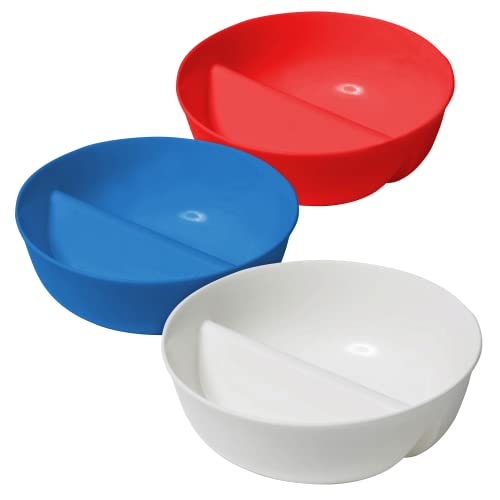 3 pack! Just Crunch Anti-Soggy Bowl! For Cereal/Milk, Veggies/Dip, Fries/Ketchup and More! - Red, White & Blue by Just Solutions!