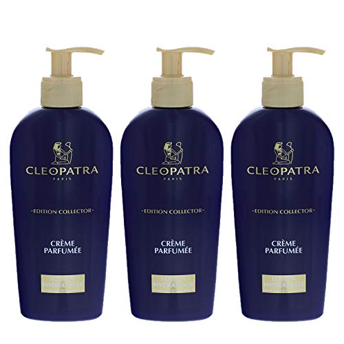 3 x crema de Cleopatra y locin de perfume con aloe vera y vitamina E 250ml cada una