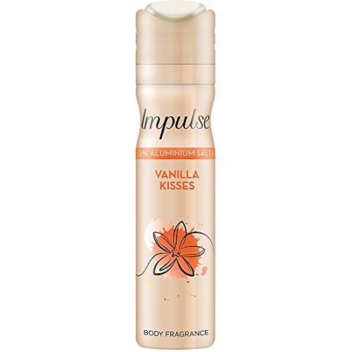 3 x Impulse Vanilla Besos Desodorante Spray, cada 75ml / Desodorante/Body Spray