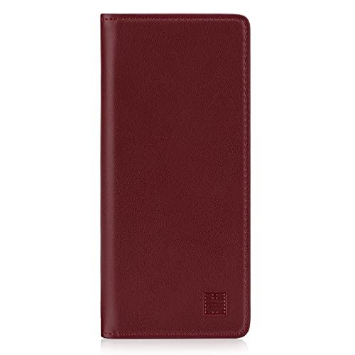 32nd Classic Series 2.0 - Funda Tipo Libro de Piel Real para Sony Xperia 1 III (2021), Carcasa de Cuero Premium diseñada con Cartera, Cierre Magnetico y Soporte Integrado - Borgoña