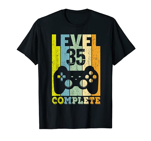 35 Años Cumpleaños Hombre Mujer Regalo Divertido Level 35 Camiseta