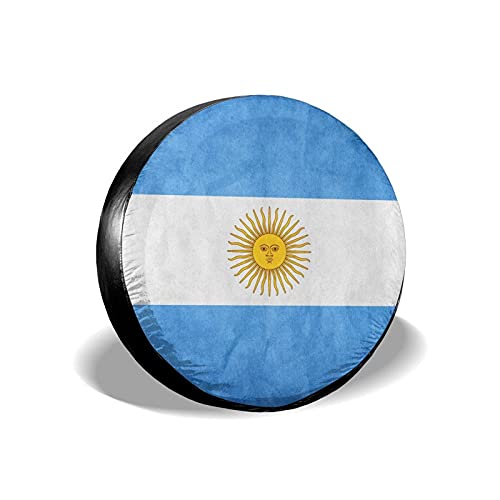 358 Cubierta para Rueda De Repuesto Universal Bandera Argentina Funda para Rueda De Repuesto Impermeabile Cubiertas De Rueda para RV Vehicles SUV 15 Inch