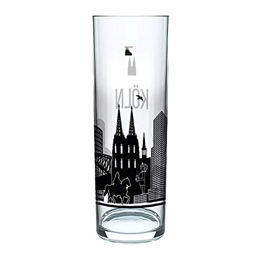 3forCologne Kölschglas Pack de 6 vasos de cerveza con el Skyline, vasos de cerveza con impresión de 0,2 ml