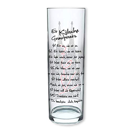 3forCologne Kölschglas Relief Pack de 6 vasos con la Ley de Colonia, vasos de cerveza con impresión de 0,2 ml