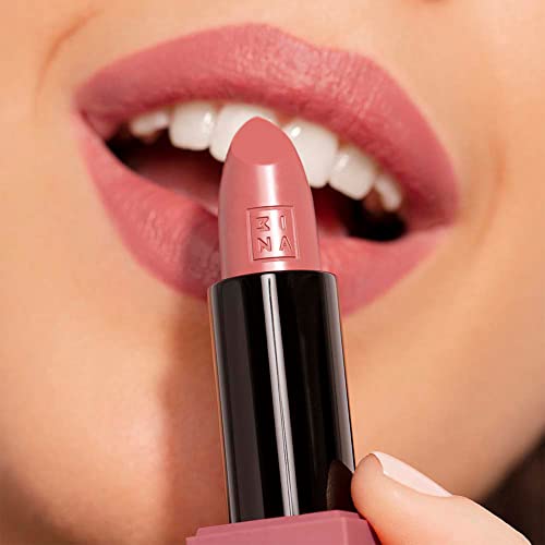 3ina MAKEUP - Vegan - Sin crueldad - The Lipstick 254 - Lápiz labial rosa oscuro - Lápiz labial de 5 horas de duración, altamente pigmentado, mate, aroma a vainilla, lápiz labial con tapa magnética