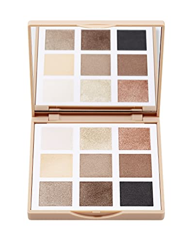 3ina Maquillaje - Paleta de sombra de ojos con 9 tonos altamente pigmentados mate y metálico, textura suave y cremosa, vegana, paleta de sombras de ojos Nude Multicolor