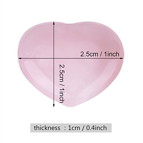 4 Piezas de Cuarzo Rosa Tallado en Forma de Corazón de Cristal Rosa Piedra Curativa Semipreciosa Decoración de Piedras Preciosas