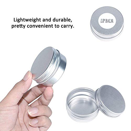 48 tarros de Aluminio con Tapas de Rosca, PUDSIRN 15/50/80 ml latas Redondas de Aluminio envases cosméticos vacíos para bálsamo Labial, loción, Crema, máscaras, Velas