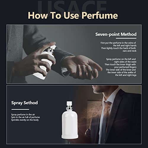 50 ml Eau de Toilette, Agua de tocador Perfume de Colonia Clásico para Hombre, Perfume Sexy de Tentaciones de Caballero Maduro de larga duración(blanco)