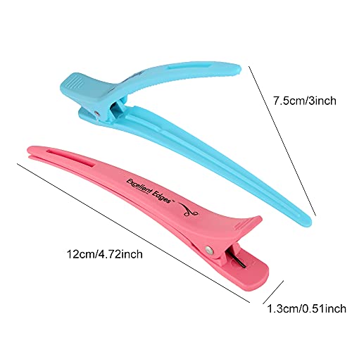 6 Pezzi Pinza de Pelo de Duckbill, Fermagli per Capelli, Clip per Capelli a Becco d'Anatra,Capelli di Plastica Clip,Salon Clips,per Donne Styling da Parrucchieri Articoli da Salone Casa (Azul+Rosado)