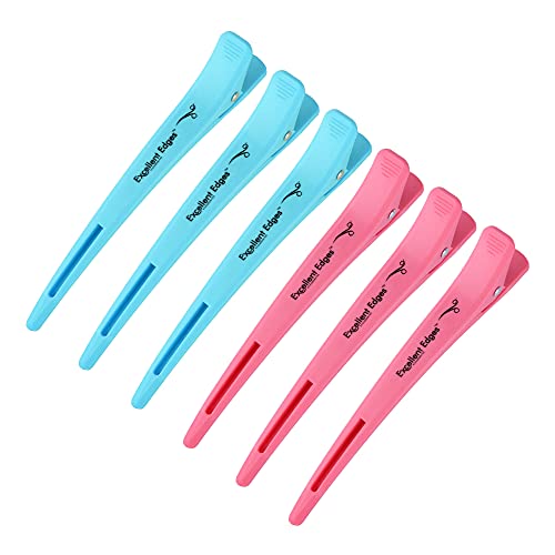 6 Pezzi Pinza de Pelo de Duckbill, Fermagli per Capelli, Clip per Capelli a Becco d'Anatra,Capelli di Plastica Clip,Salon Clips,per Donne Styling da Parrucchieri Articoli da Salone Casa (Azul+Rosado)