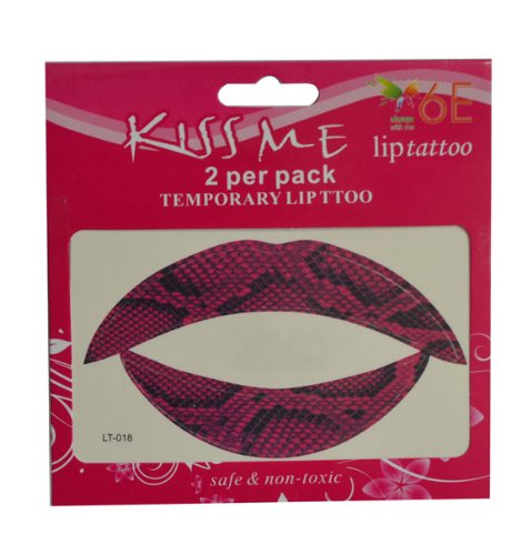 6E Lip tatuaje abstracto 2 x Pack de 2