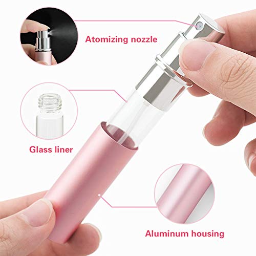 6ml Atomizador Perfume Recargable de Botella Vacío Corto Devaporizador de Perfume Botella Recargable Dosificador de Perfume Spray Frasco para Viaje y Viajes de Negocio