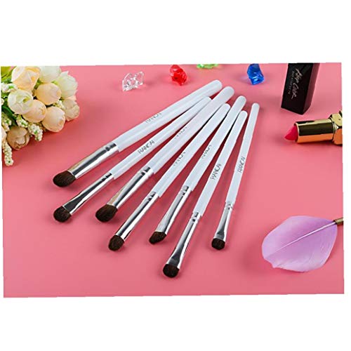 7pcs Sombra De Ojos Pincel De Maquillaje Con Maquillaje De Cerdas Suaves Ojos Profesional De Los Cepillos De Sombra De Ojos Applicatorfor Definición Manchar Mezcla Sombreado