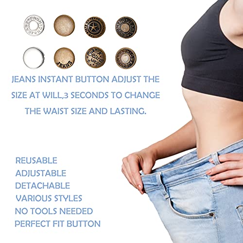 8 botones de jeans sin costuras desmontables, botones de jeans de metal de 17 mm, botones sin costuras desmontables ajustables, botones de jeans se utilizan para reparar ropa, jeans, chaquetas, faldas