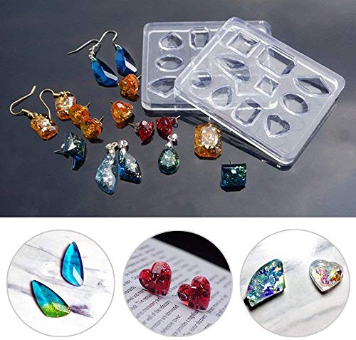 8 piezas 30 ml de resina epoxi de cristal adhesivo UV, 1 pinza de lámpara 36 decoración 11 piezas de silicona 100 anillos 13 pigmento líquido de color 17 joyería de metal con 2X 5 metros de cinta