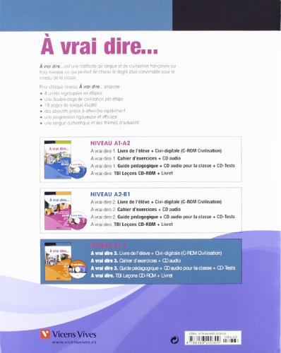 À Vrai Dire... 3. Cahier D'Exercises B1.2 (+CD) (Chat Noir. methodes) - 9788468200309