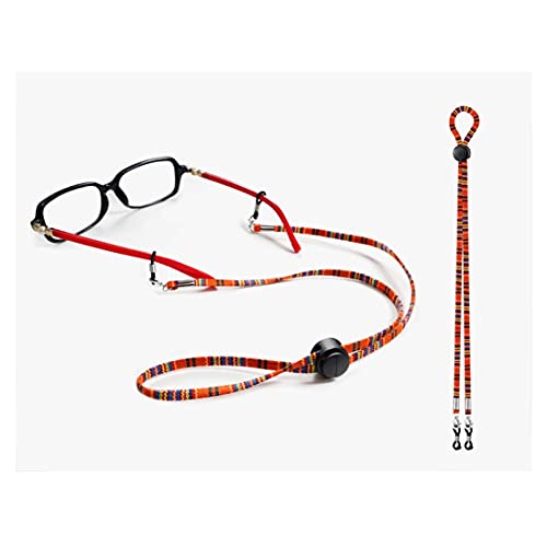 Aabellay Cadena de 4 correas para gafas, de algodón grueso, trenzado, cadena de gafas deportivas, retenedor de gafas de sol, cordón de lectura de vidrio, cuerda de cáñamo con hebilla de ajuste