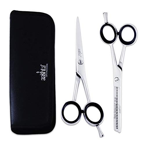 aashta Kit de tijeras profesionales para entresacar y cortar el pelo de peluquería con funda de 5,5 pulgadas