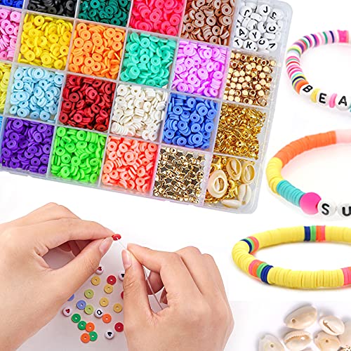 Abalorios Para Hacer Pulseras, 2000 arcilla polimérica y 550 cuentas con letras, Fabricación de Joyas Regalo de San Valentín Para Niños Mujeres Adultas Mujer Pulsera Juego de Manualidades