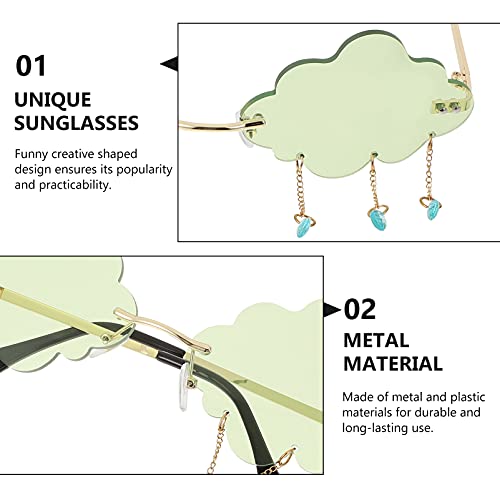 ABOOFAN Gafas de de Nube Gafas sin Montura en Forma de Nube Gafas de Protección UV Divertidas Gafas de Discoteca de Los Años 90 Gafas de Creativas de Fiesta para Mujeres Y Hombres