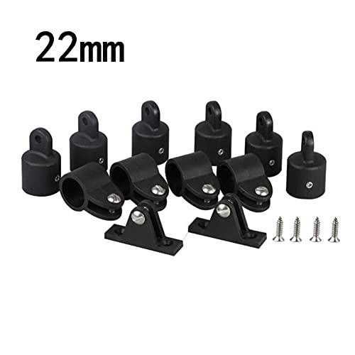 Accesorios Bimini Top, Asudaro Plástico de Nailon Negro de Alta Resistencia 12 Unidades/Juego kit de Cubierta para Toldo para Botes 1 Pulgada / 7/8 Pulgadas