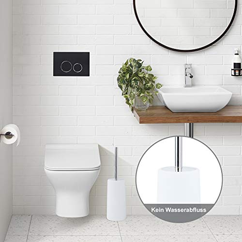 Accesorios De Baño Juego De 6 Escobillas Escobilla De Inodoro Moderna con Soporte Vaso para Cepillo De Dientes Jabonera Botella De Loción Cubo De Basura De Plástico Decoración para El Cuarto De Baño