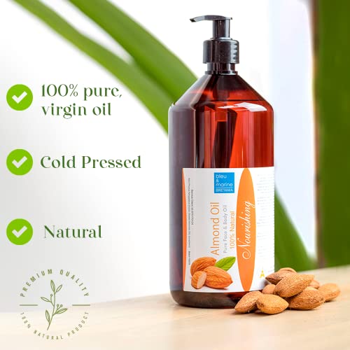 Aceite de Masaje Vegetal Puro de Almendras Dulces Prensado en Frío. Aceite Corporal & Facial. Hidratante para el Cabello. Suavizante bebe. Antiestrias. Reafirmante Senos Natural - 10 litros