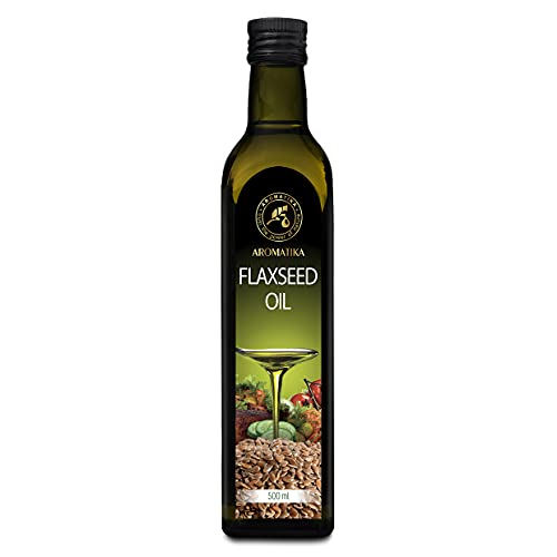 Aceite de Semillas de Lino 500ml - Aceite Culinarios - Aceite de Linaza para Cocinar y Condimentos - Crudo Virgen Puro Prensado en Frío Vegano - Ideal para Consumo y Aderezos de Ensaladas