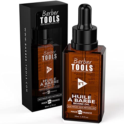 Aceite para barba | N°1 | con aceites 100% naturales 30ml - Promueve el crecimiento de la barba - Con aceite de RICIN, 7 aceites vegetales y 3 aceites esenciales y vitamina E - BARBER TOOLS -