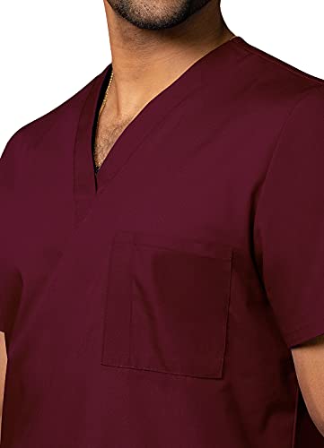 Adar Casaca médica Unisex - Casaca Sanitaria con Cuello en v - 601 - Burgundy - S