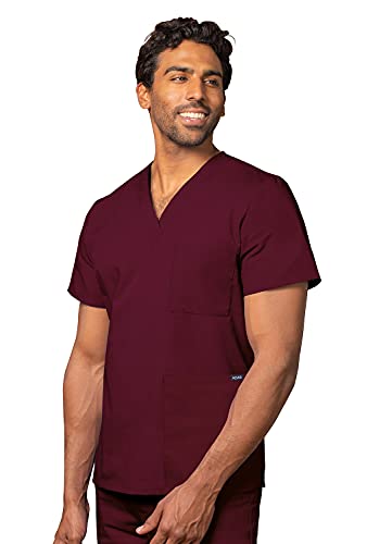 Adar Casaca médica Unisex - Casaca Sanitaria con Cuello en v - 601 - Burgundy - S