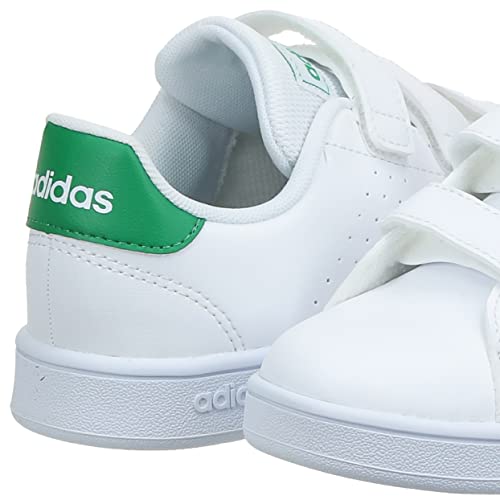 adidas Advantage C, Sneaker, Cloud White/Green/Grey, 32 EU