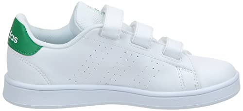 adidas Advantage C, Sneaker, Cloud White/Green/Grey, 35 EU