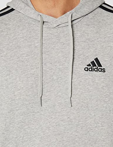 adidas GK9080 M 3S FT HD Sweatshirt Men's Medium Grey Heather/Black L